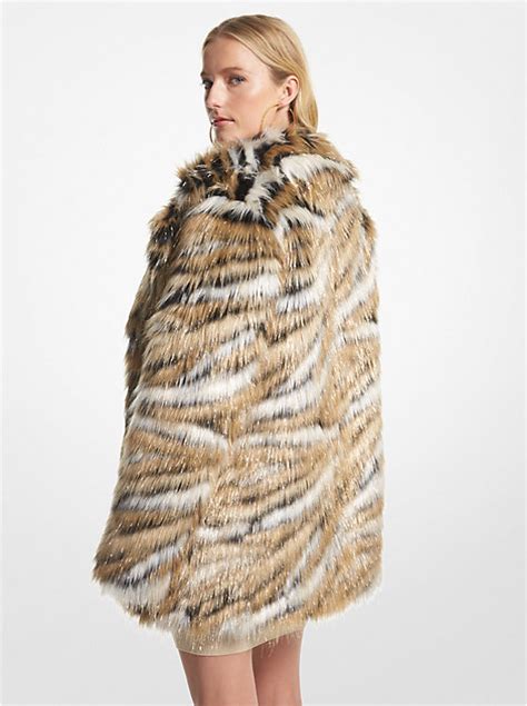 tiger look michael kors|Metallic Tiger Jacquard Faux Fur Coat .